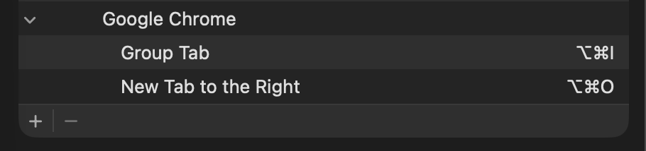 Custom Chrome Shortcut Screenshot